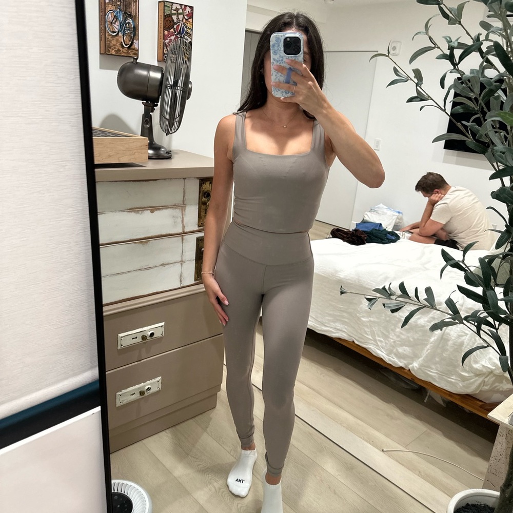 Women's Taupe Abercrombie workout top